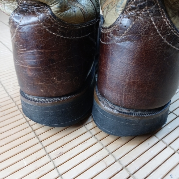 Justin Original Work 'Stampede' WK4660 Tan Brown Leather Mens Cowboy Boot Sz 9.5 - Picture 7 of 8